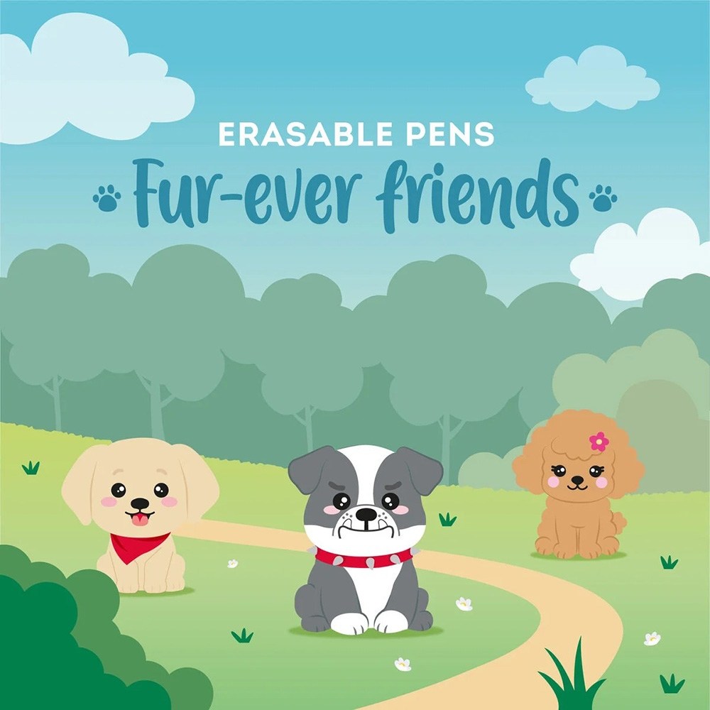 Legami 3'Lü Silinebilir Jel Kalem Seti - Golden Retriever + Bulldog + Poodle EPSET0017 