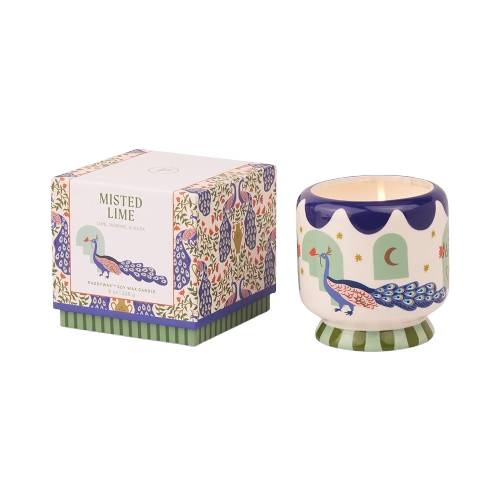 Paddywax A Dopo Luxury Artisan El Boyaması 226g Mum  - Peacock - Misted Lime