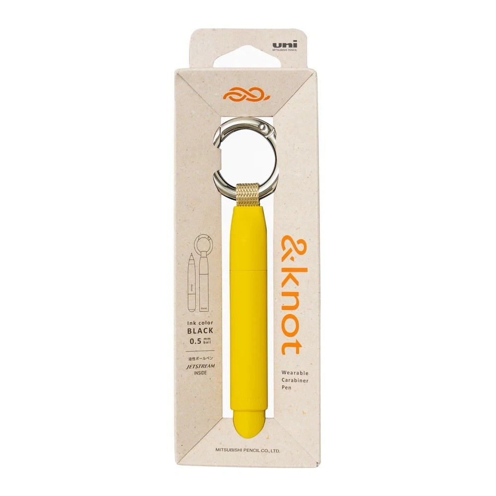 Uni ball & knot Çantaya Takılabilir Jetstream Tükenmez Kalem 0.5 mm Zencefil Sarısı