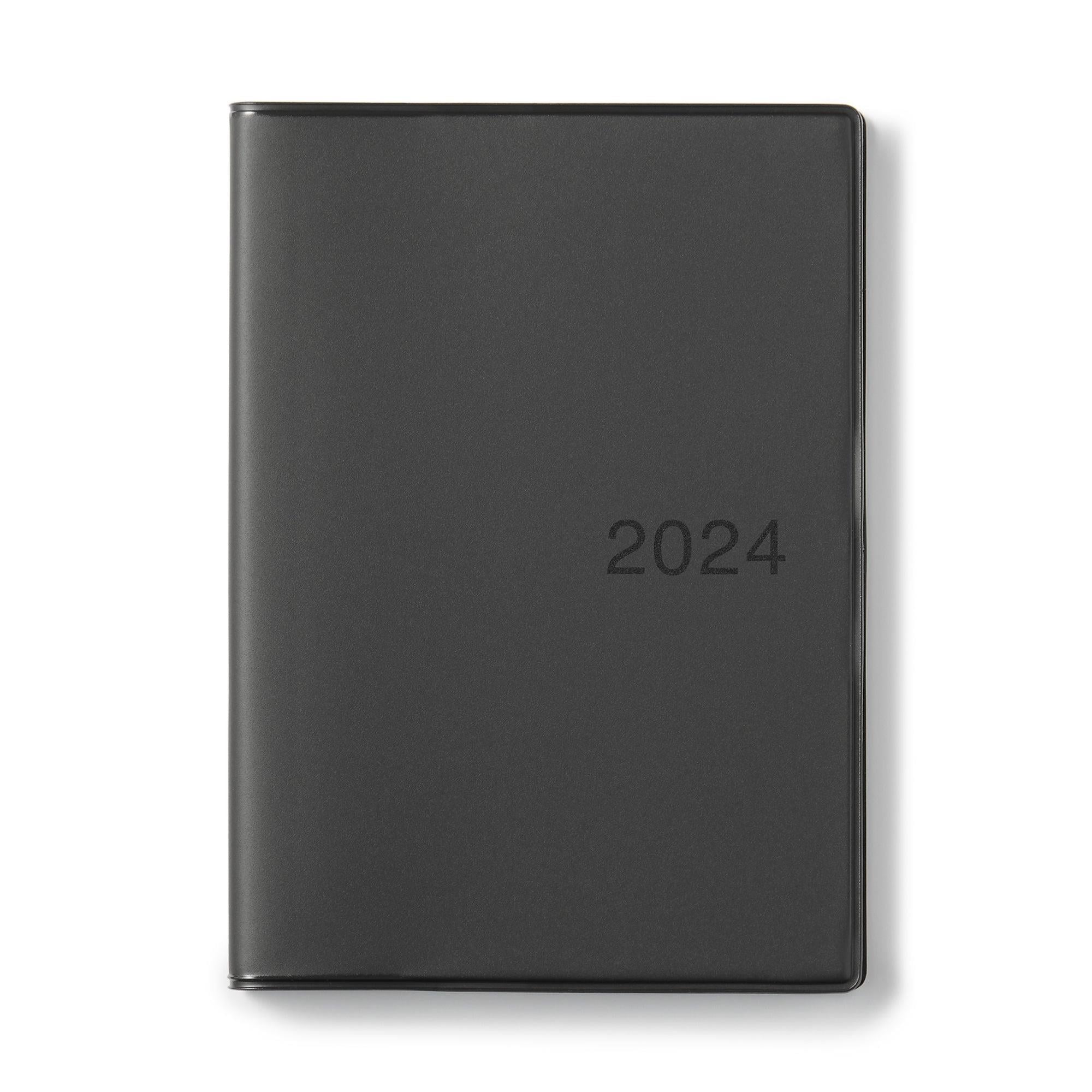 Muji 2024 Monthly/Weekly Planner - Monday Start B6 Ajanda Koyu Gri 