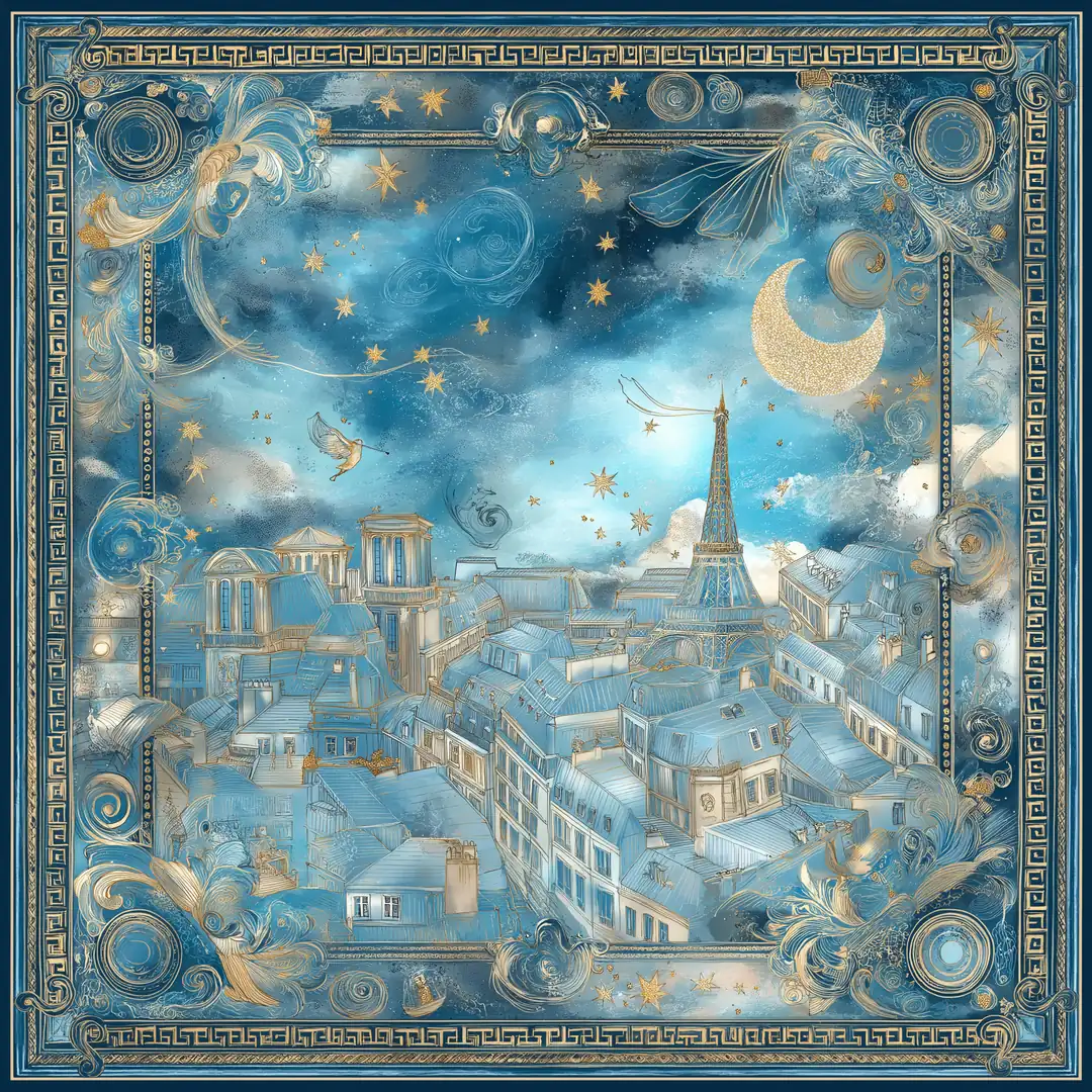Lune et Toits İpek Fular