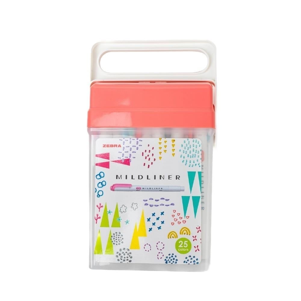 Zebra Mildliner Z BOX 25'li Çift Uçlu Fosforlu İşaretleme Kalemi Plastik Çantalı Set / WKT7-25C-ZBOX