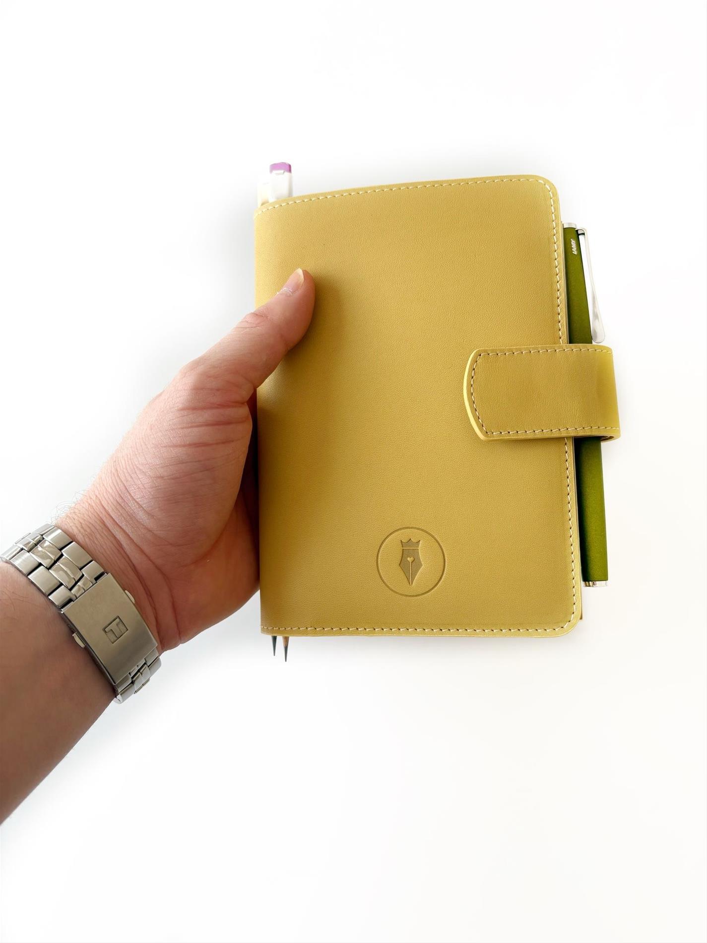 Eng Leather A6 Ebatlı Deri Defter Kılıfı ve Organizer - Sun Flower