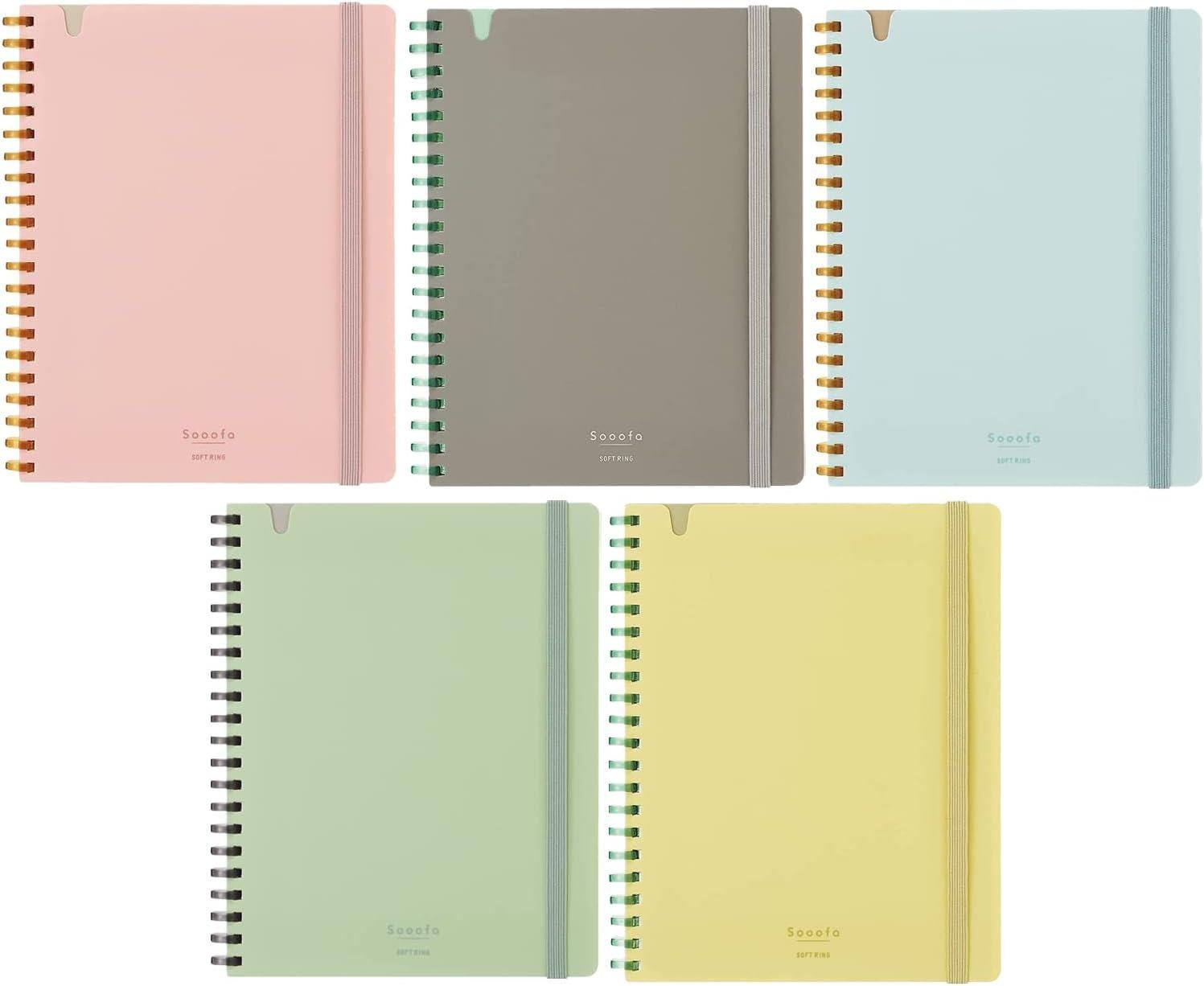 Kokuyo Sooofa Soft Ring Defter 4 mm Kareli  80 Sayfa, Geniş A5  Warm Grey