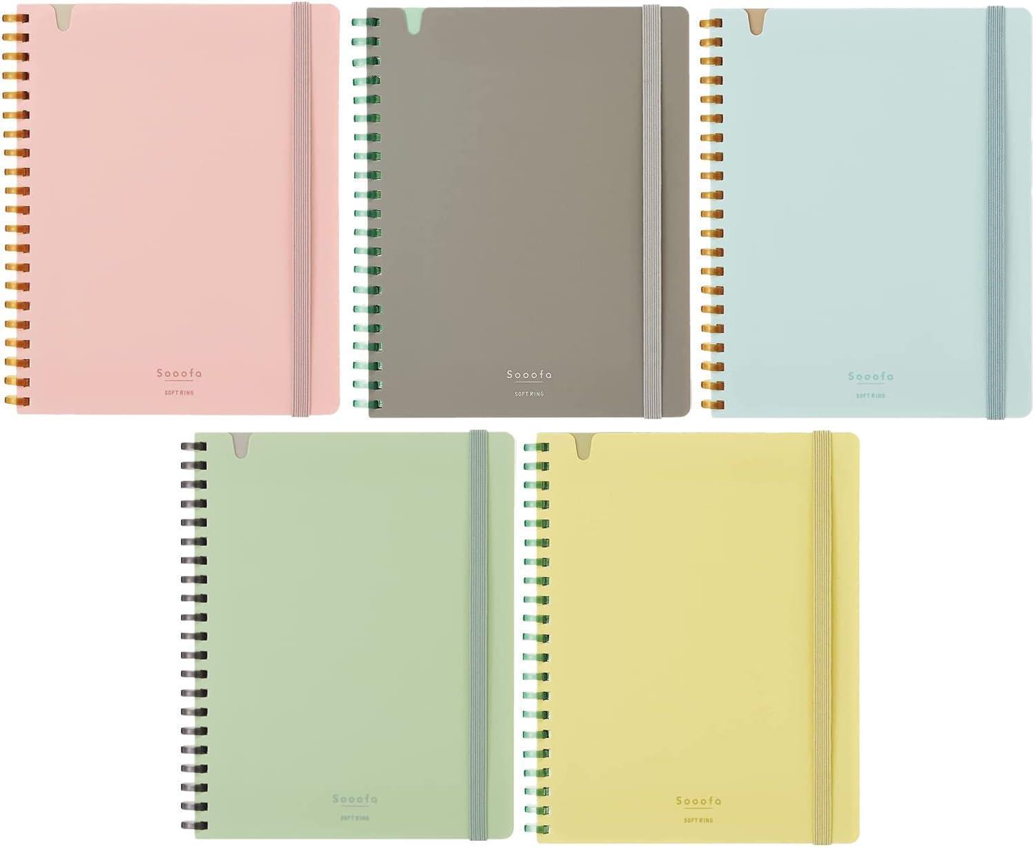 Kokuyo Sooofa Soft Ring Defter 4 mm Kareli  80 Sayfa, Geniş A5  Warm Grey