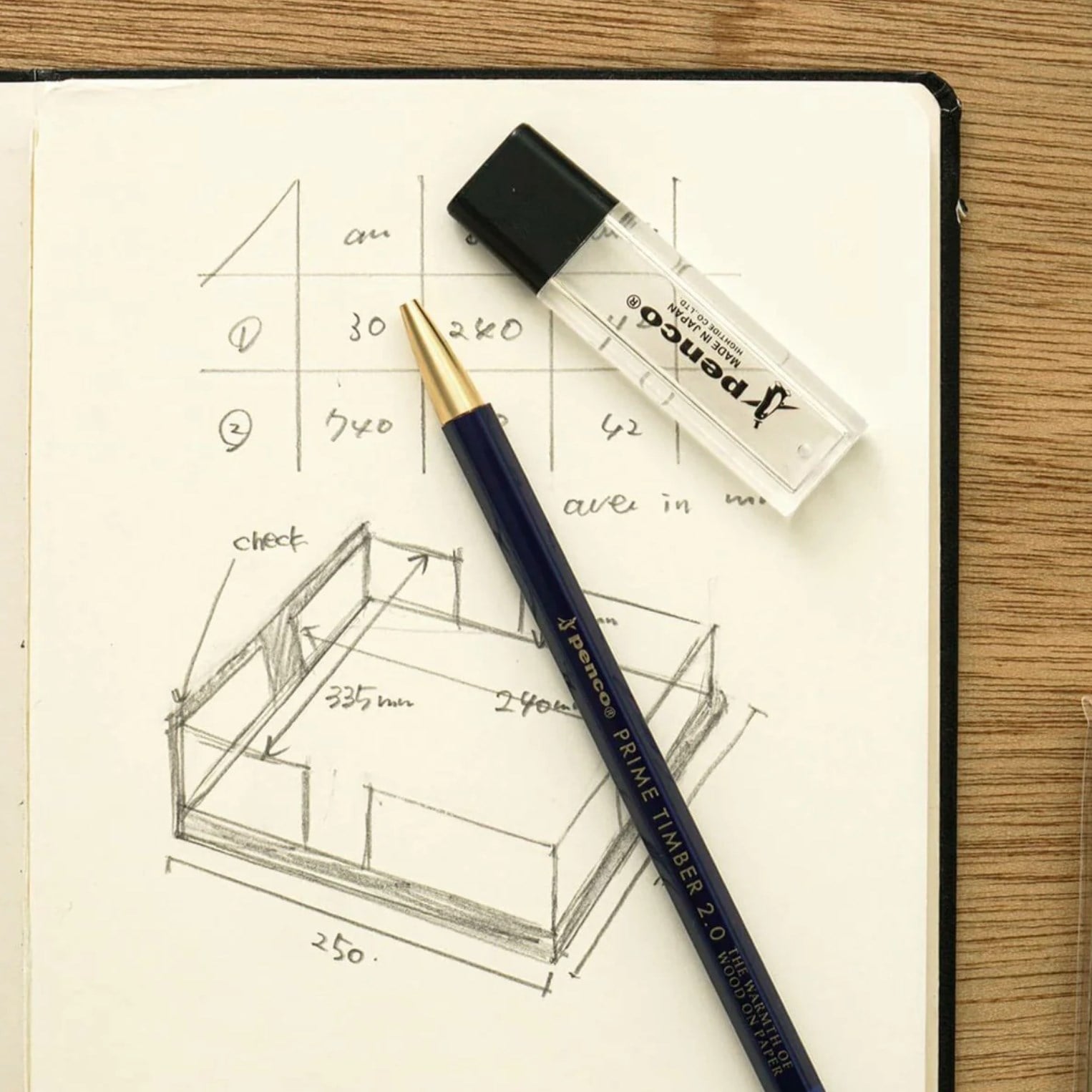 Hightide Penco mecahnical pencil Prime Timber Brass  Black 