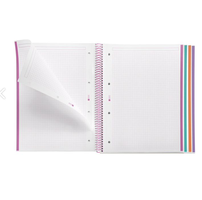 Miquelrius A4 70gsm 100 Yaprak Telli Kareli Cuadrícula Floral Defter