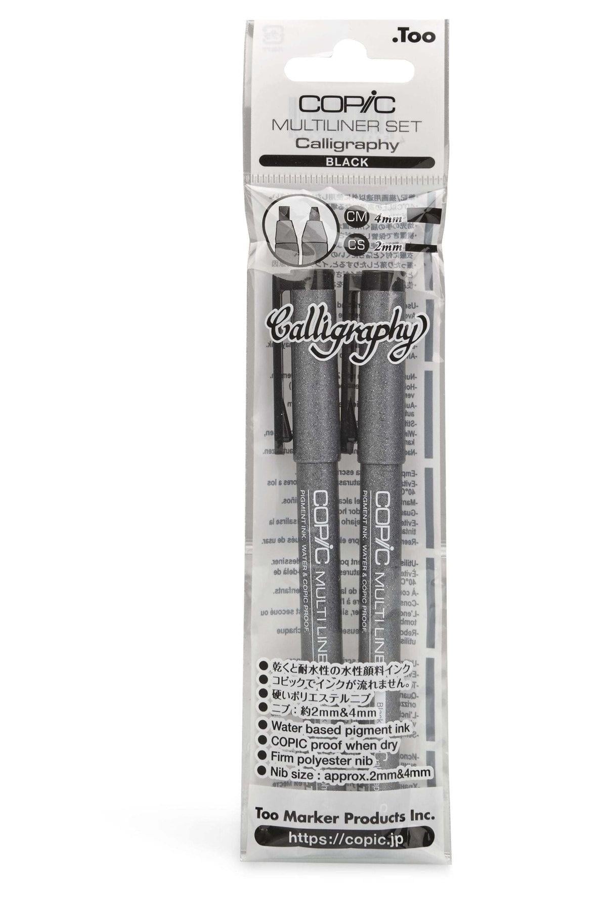 Copic Multiliner Calligraphy 2 li Set Siyah Renk ( CS , CM ) 
