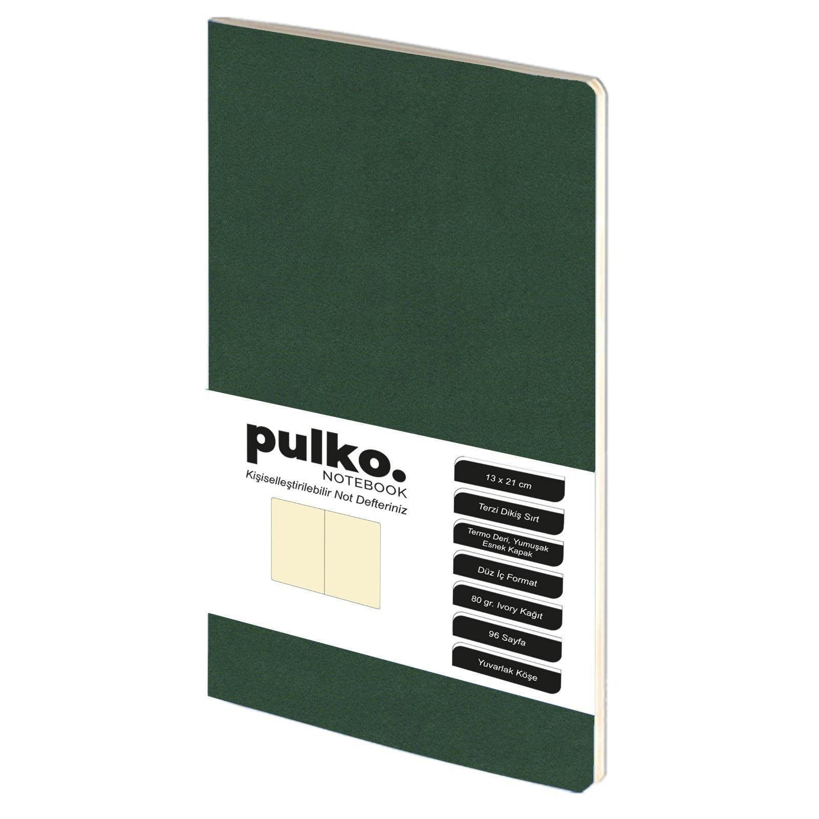 Pulko Terzi Dikiş 13x21 cm Çizgisiz Defter Orman Yeşili