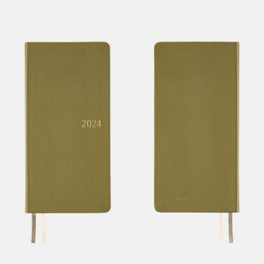 Hobonichi Techo Weeks Japanese Version 2024 Jan Start Fine Classic Series Olive Green Deri Kapak