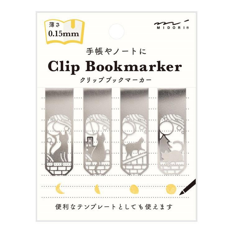 Midori Stainless Steel Bookmark - Cat And Moon Kitap Ayracı