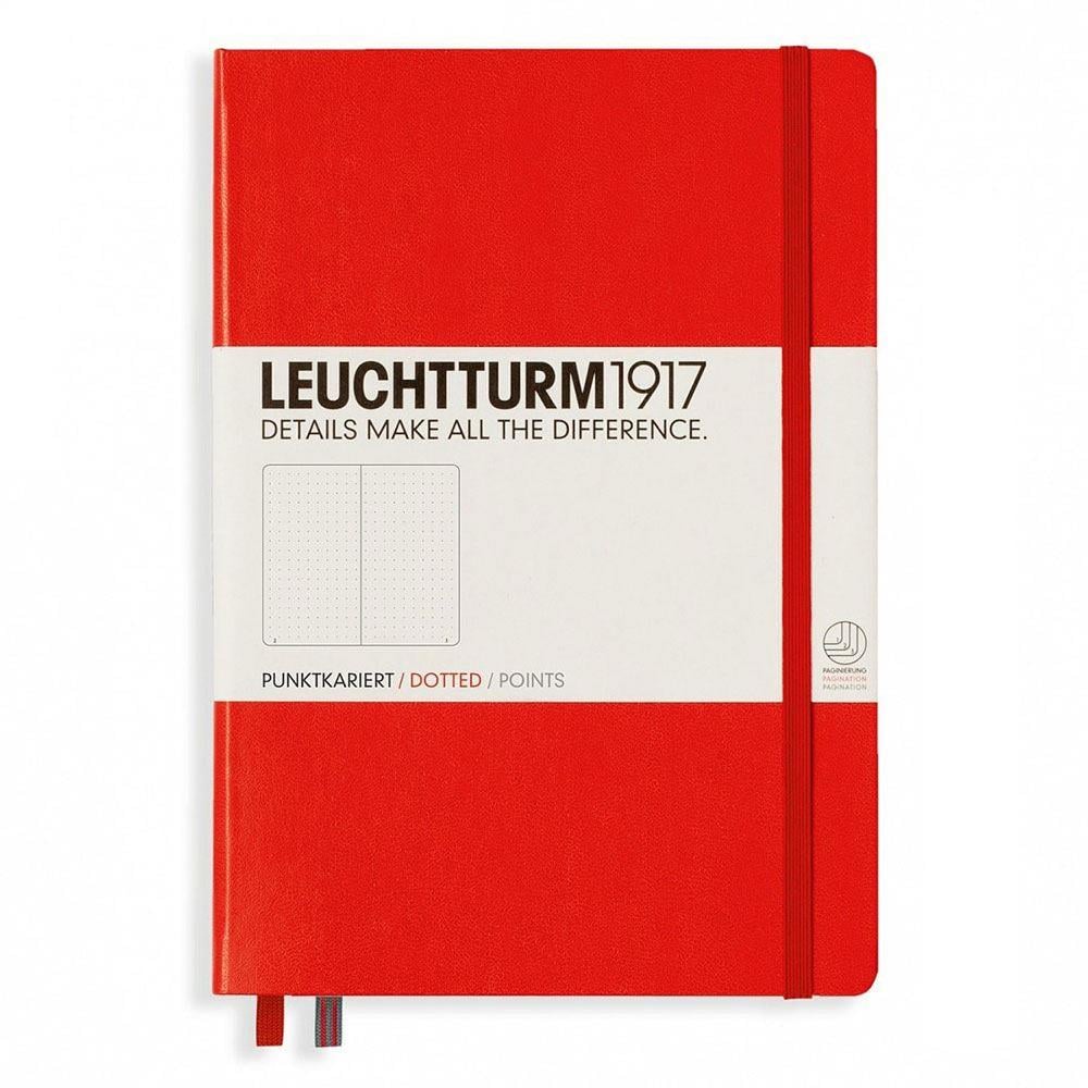Leuchttrum 1917 Medium(A5) Sert Kapak, 251 Numaralandırılmış Noktalı Sayfa Defter Red 313627
