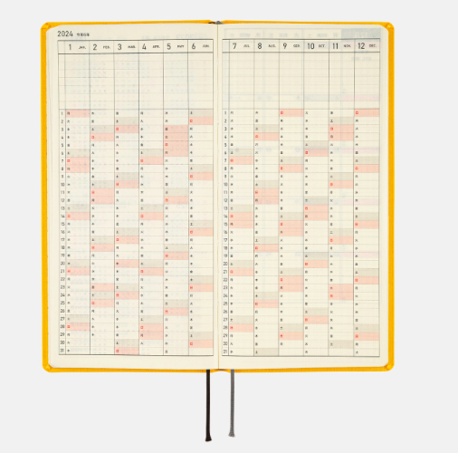 Hobonichi Techo Weeks Mega Japanese Version 2024 Jan. Start Poplin Yellow 