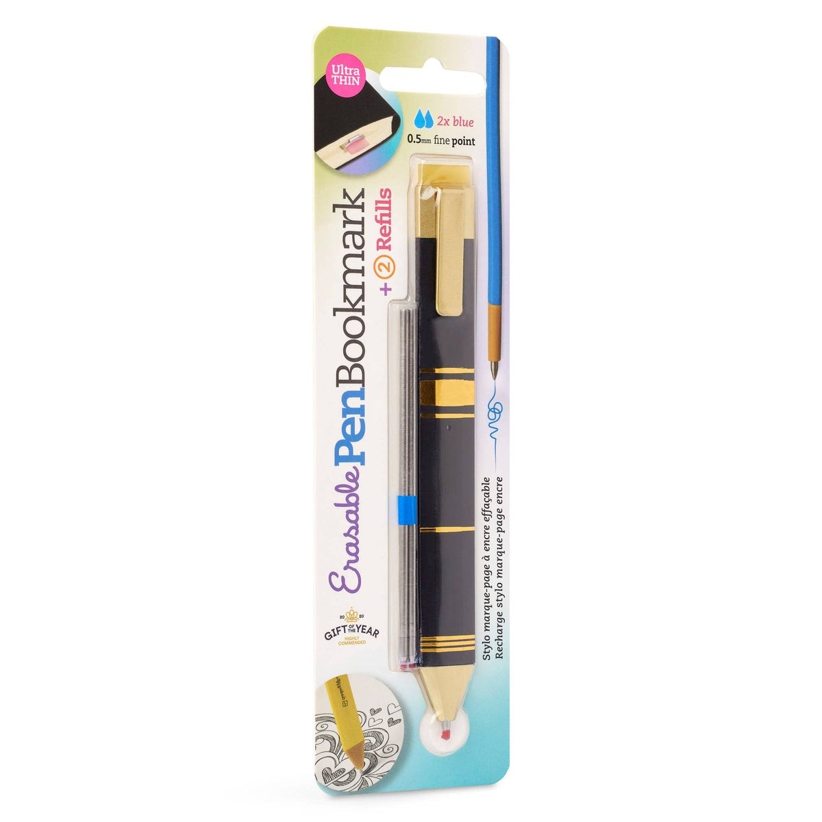 Flexilight Pen Bookmark Black&Gold With Refills - Kalem Kitap Ayracı Siyah&Altın (Yedek Kartuşlu)