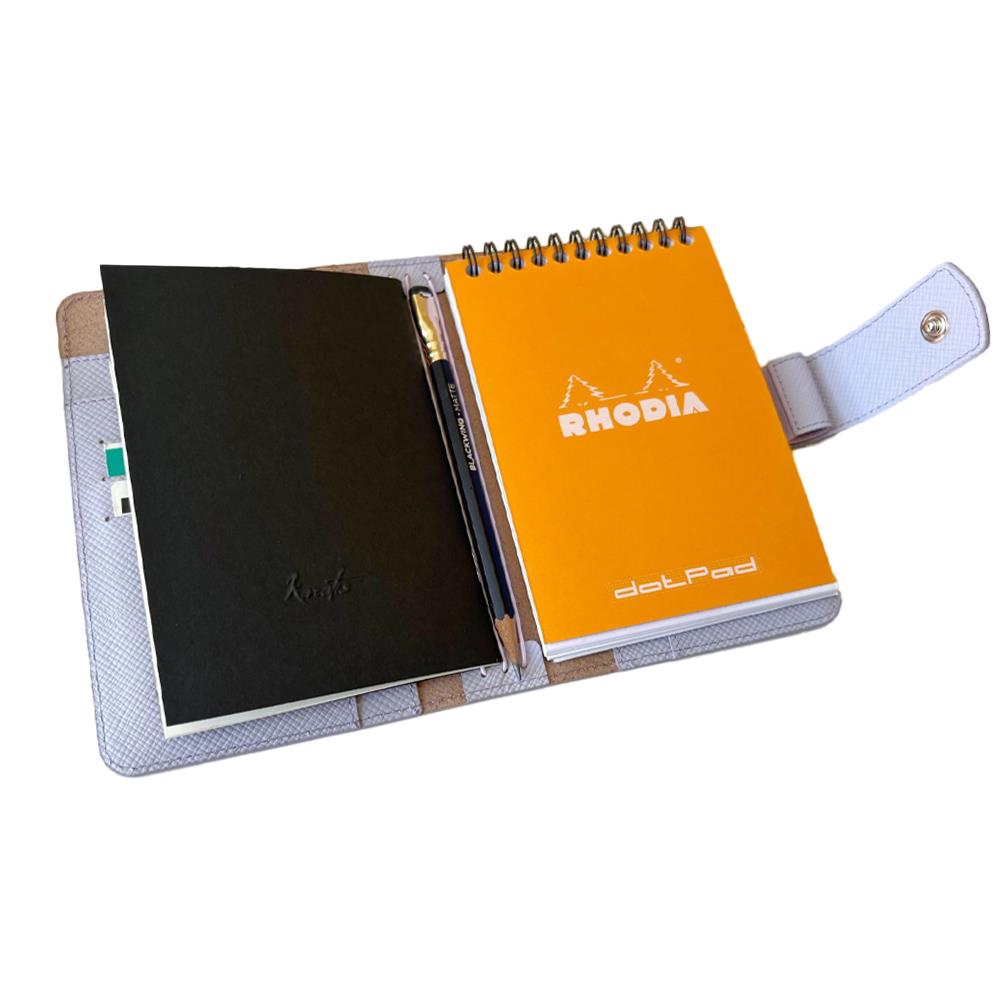 Eng Leather Saffiano Deri Koleksiyonu  A6 Defter & Kalem Çantası Peri Wİnkle