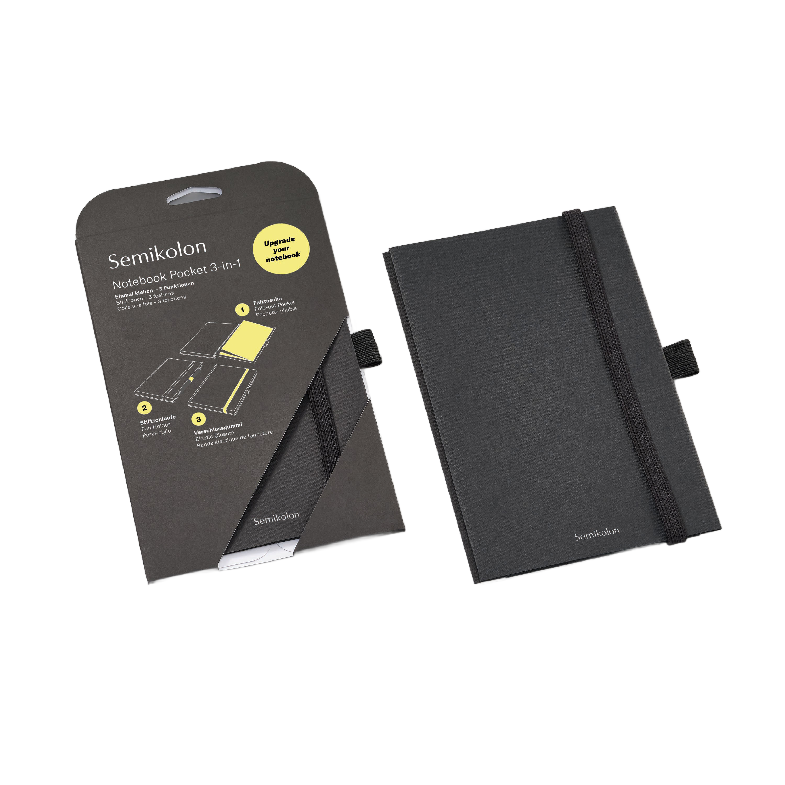 Semikolon Patch Pocket (Defter Körüğü), A5, Heritage Line Pure, black