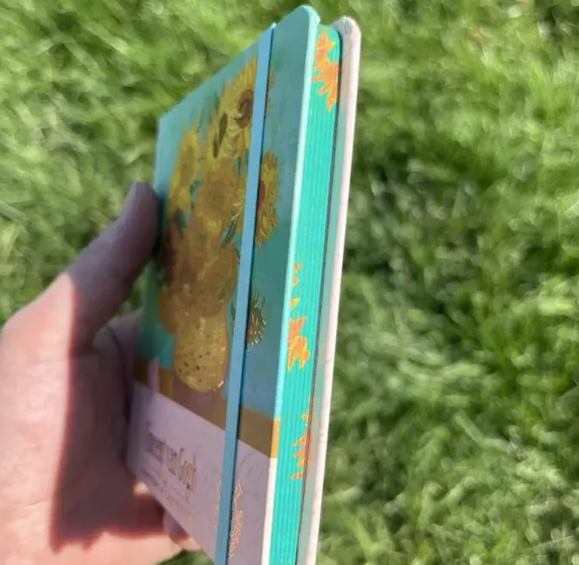 Nova Crafts Van Gogh Ayçiçeği Tablosu Yaldızlı Kare Lastikli Tarihsiz Ajanda