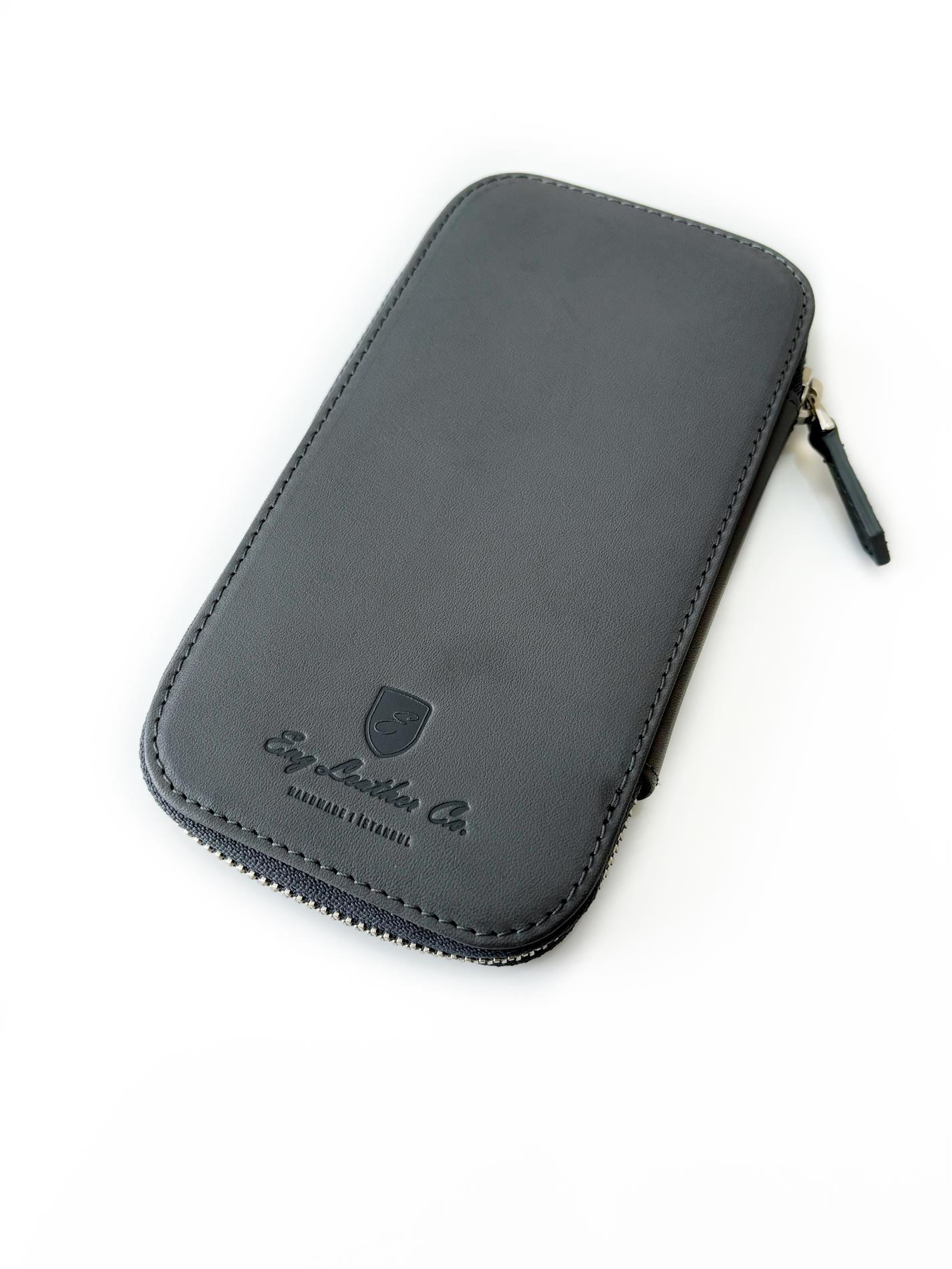 Eng Leather Mineral Gray 3'lü Deri Kalem Kılıfı - Lacivert 