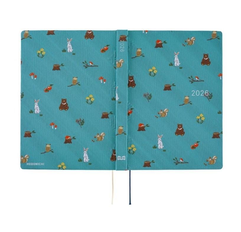 Hobonichi  Ajanda Techo HON - A5 English - Bow & Tie: In the Forest - 2026 Jan Start