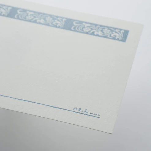 Kakimori Tekli Not Kağıdı - Çiçek Desenli - Blue grey