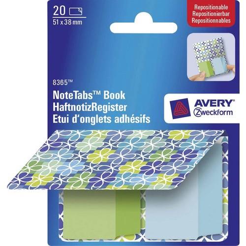 Avery Removable NoteTabs Post It Seti Blue Flowers
