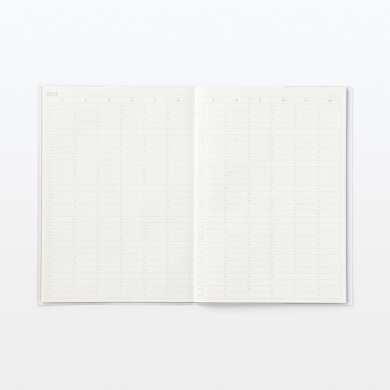 Muji B5 2024 Monthly Planner with Kraft Paper Cover & Sleeve (Mon to Sun) Ajanda