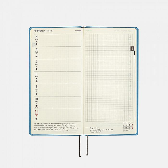 Hobonichi Techo Weeks Mega Japanese Version 2024 Jan. Start Celeste Blue