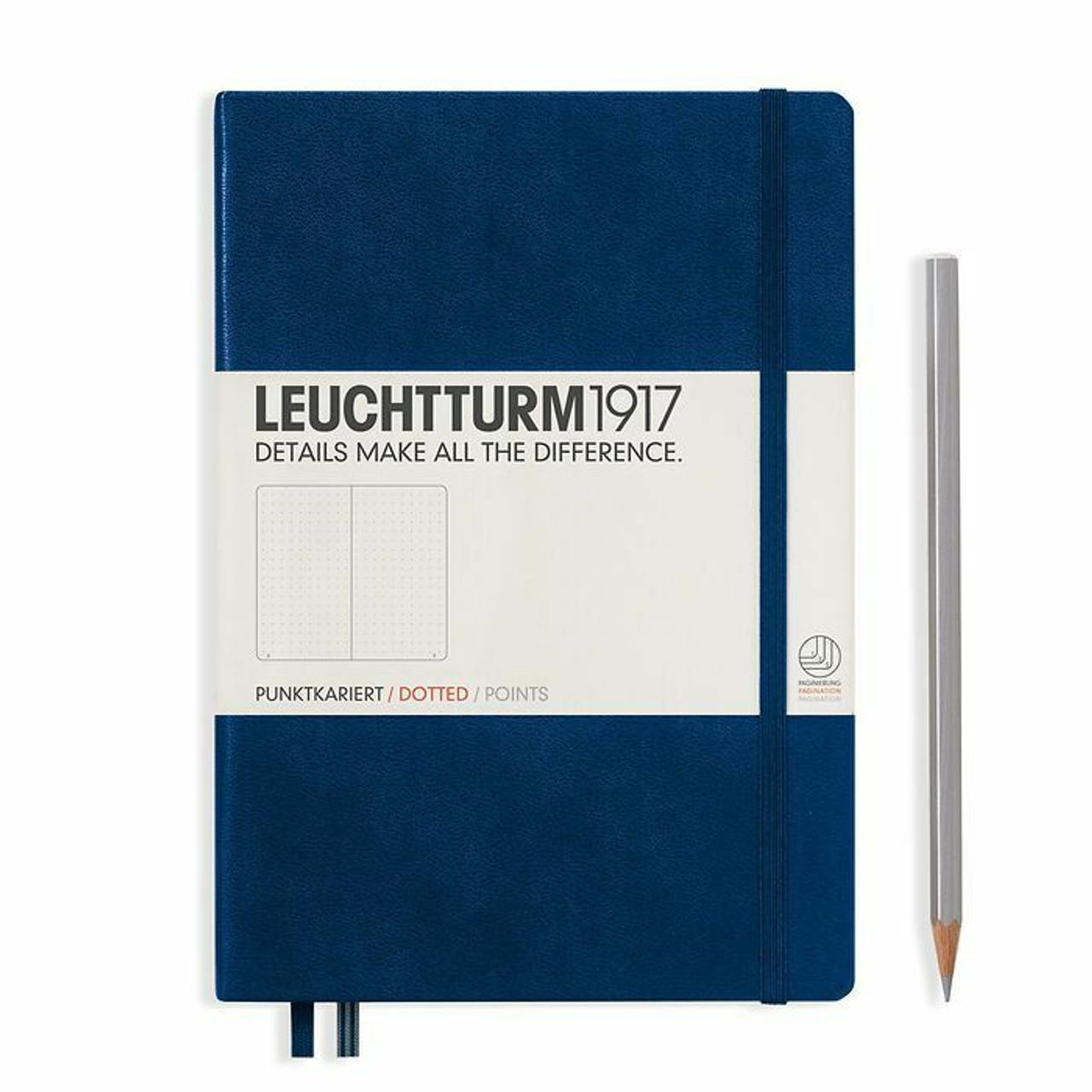 Leuchttrum 1917 Medium(A5) Sert Kapak, 251 Numaralandırılmış Noktalı Sayfa Defter Navy 342925