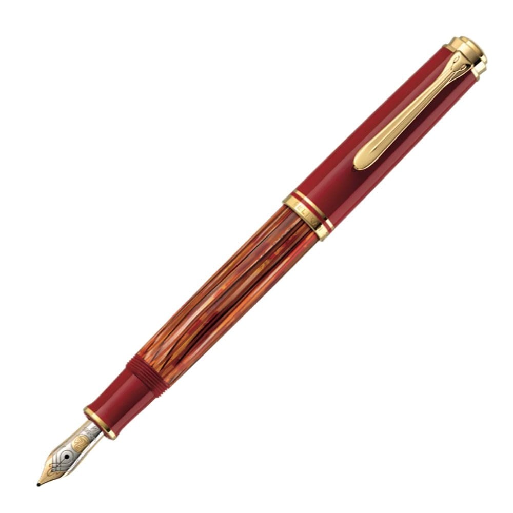 Pelikan Souveran Series M600 Tortoiseshell Red Dolma Kalem EF Uç