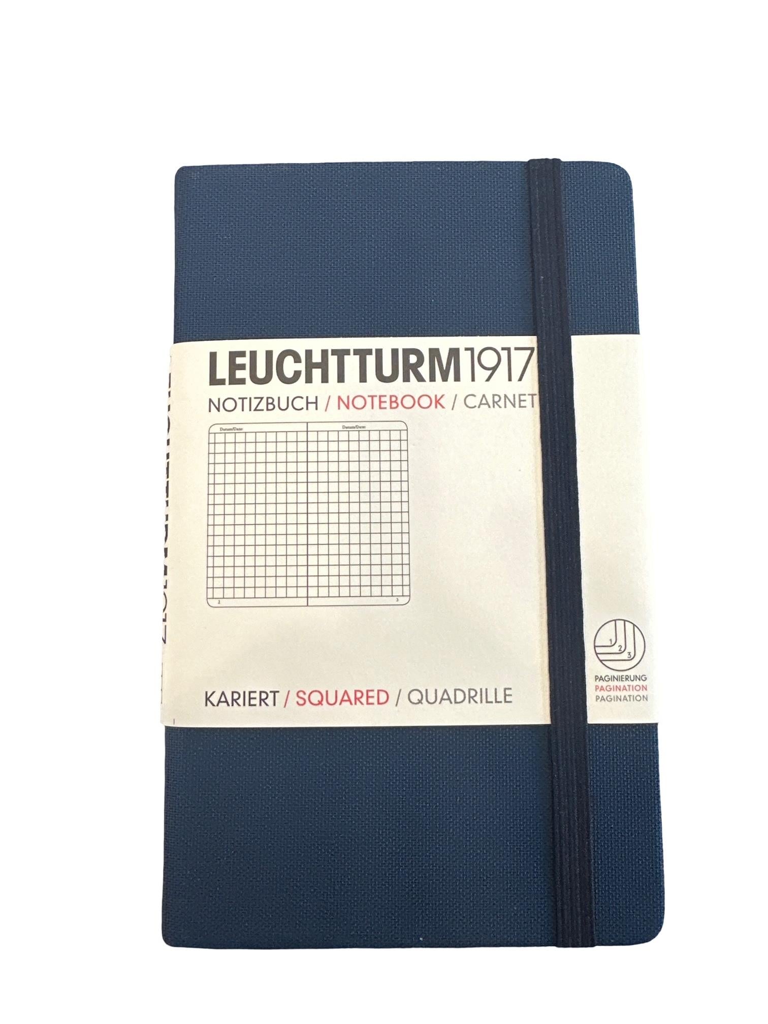 Leuchtturm1917 Limited Edition Kumaş Kapak Siyah Bantlı A6 Kareli Defter Navy 309923