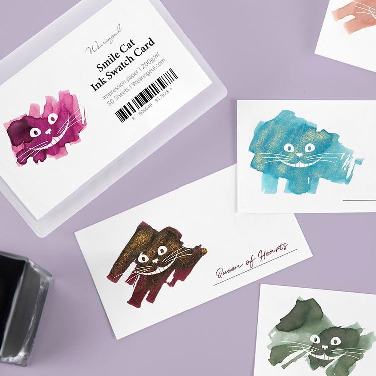 Wearingeul Smile Cat Ink Swatch Card - Mürekkep Deneme Kağıtları 50'li Paket