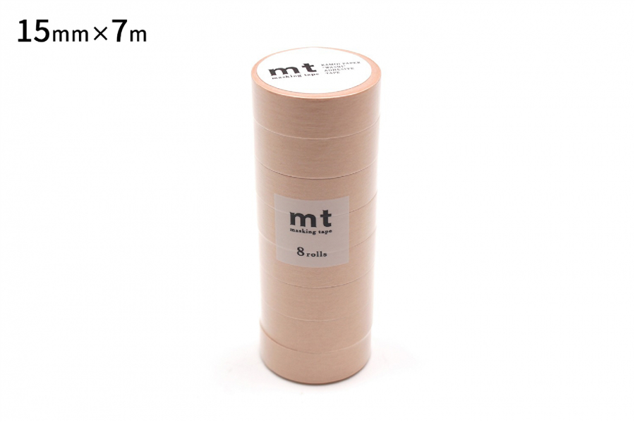 Kamo-i Masking Washi Tape 15mm×7m×8 Rolls Pastel Carrot