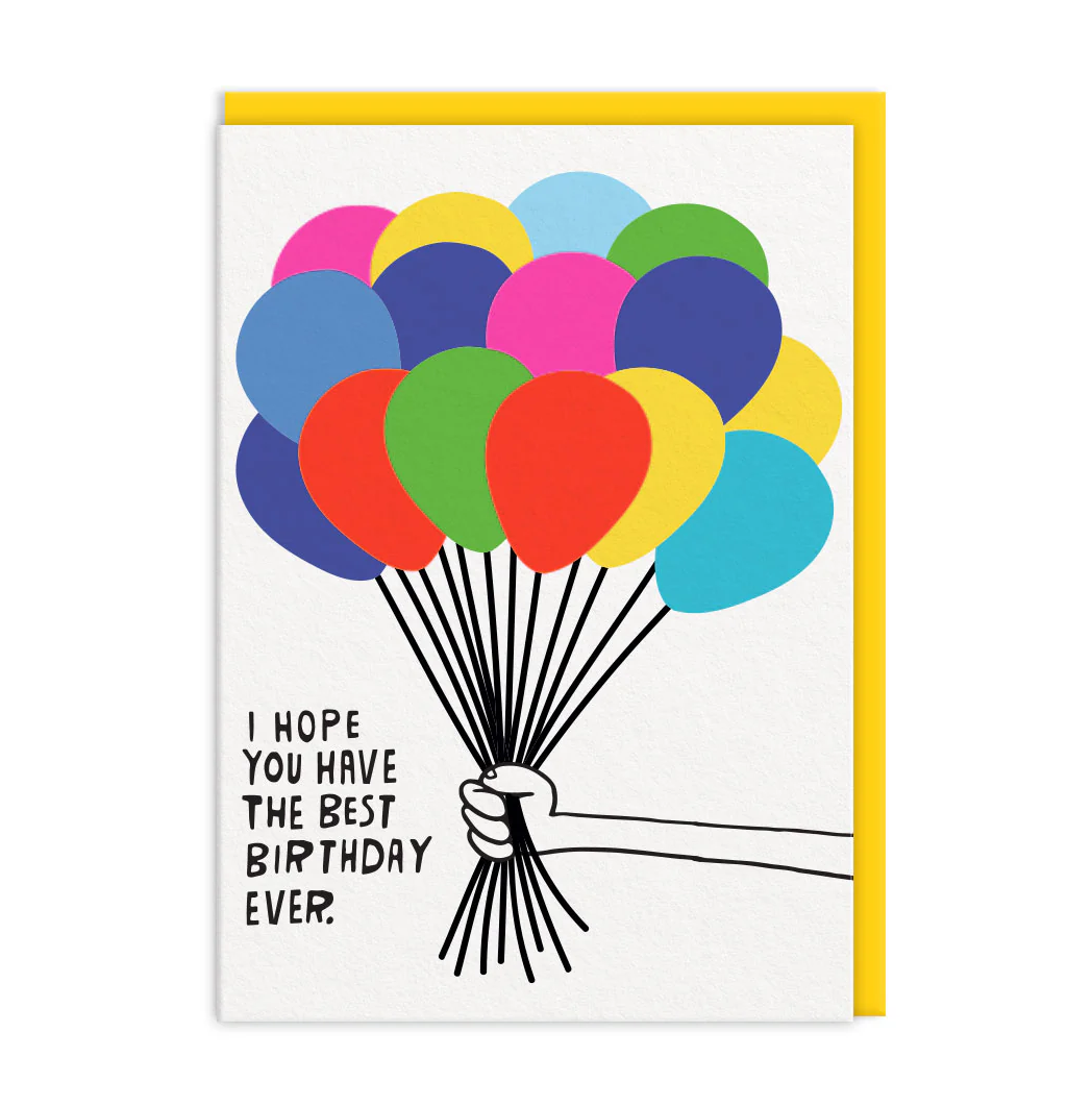 Ohh Deer Ashkahn Tasarımı A6 Kartpostal Birthday Balloons 11165