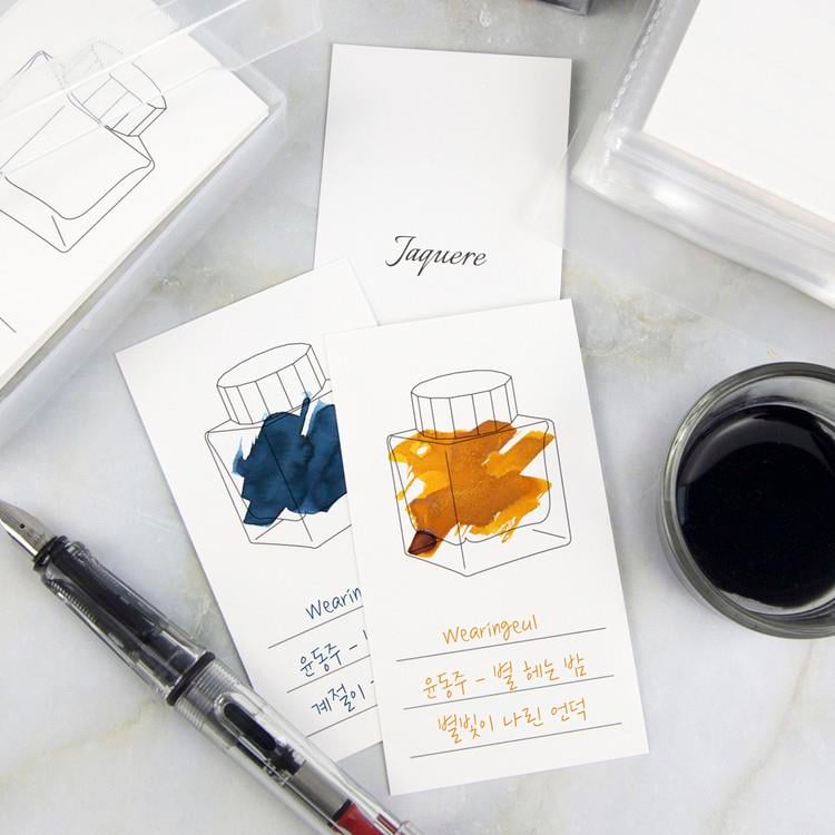Wearingeul Ink Color Chart Vertical Swatch Card - Mürekkep Deneme Kağıtları 100'li Paket
