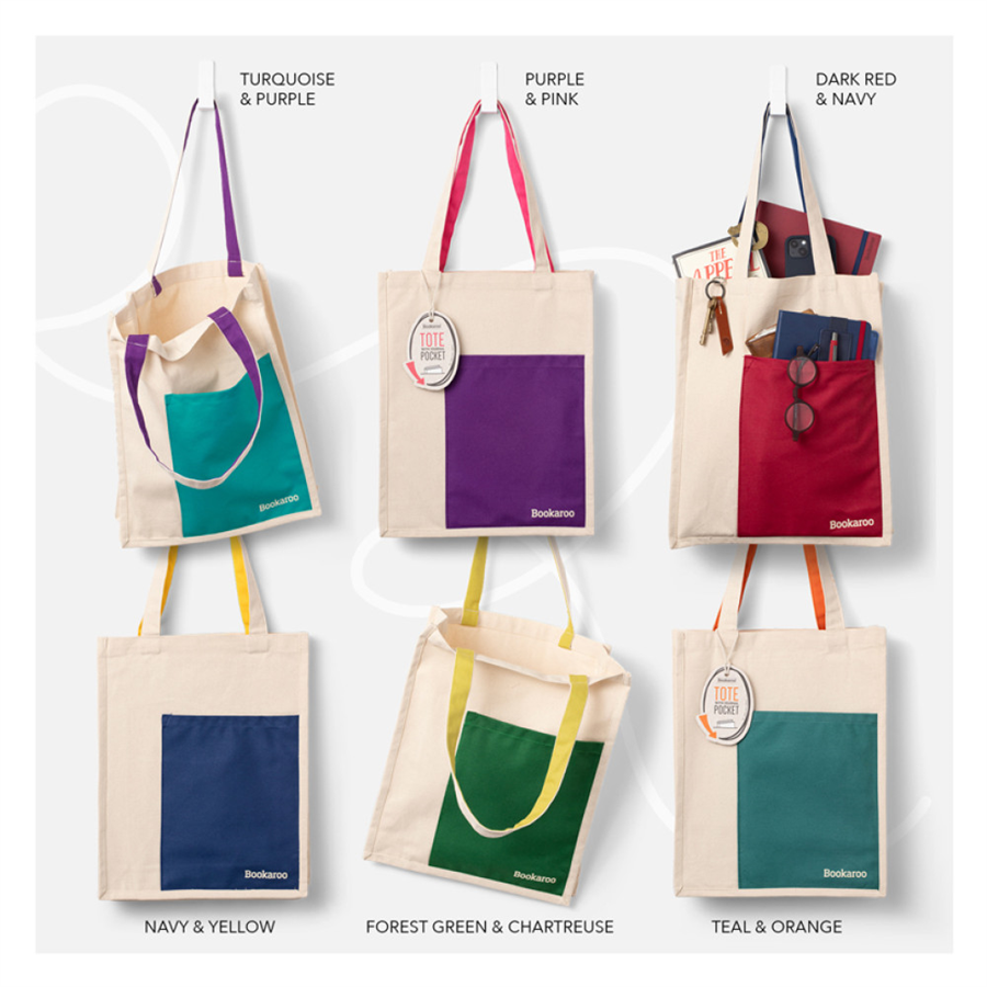 IF Bookaroo Tote Çanta Koyu Kırmızı Gece Mavisi 38046