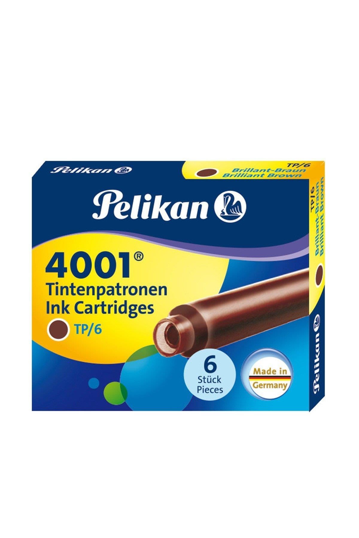 Pelikan 4001 Kısa Dolma Kalem Kartuşu Kahverengi