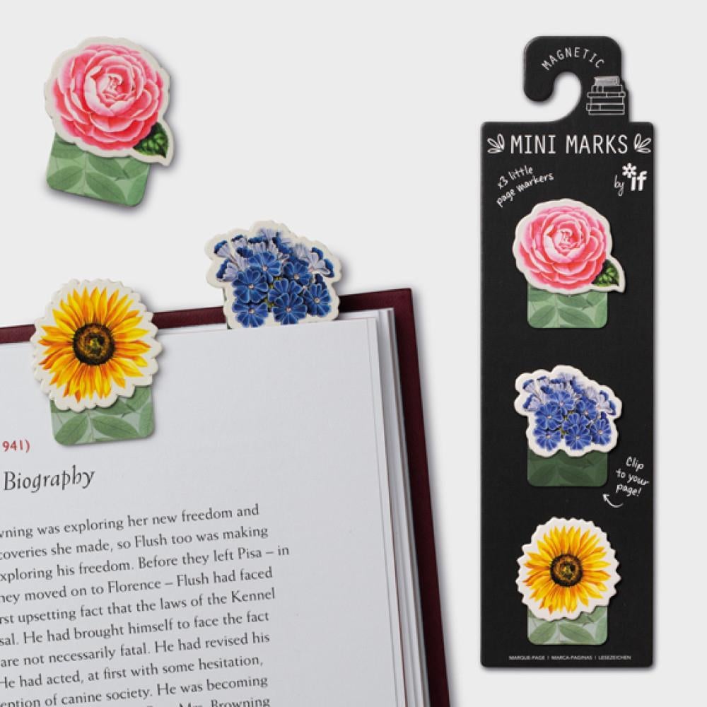 İf Mini Marks Manyetik Mini Kitap Ayracı 3'lü Flowers