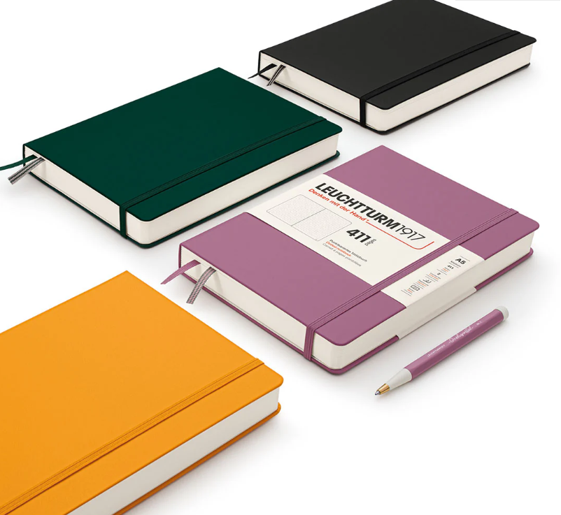 Leuchtturm1917 Not Defteri Orta Boy (A5), Sert Kapak, 411 Numaralandırılmış Sayfa, Noktalı,Black 372930