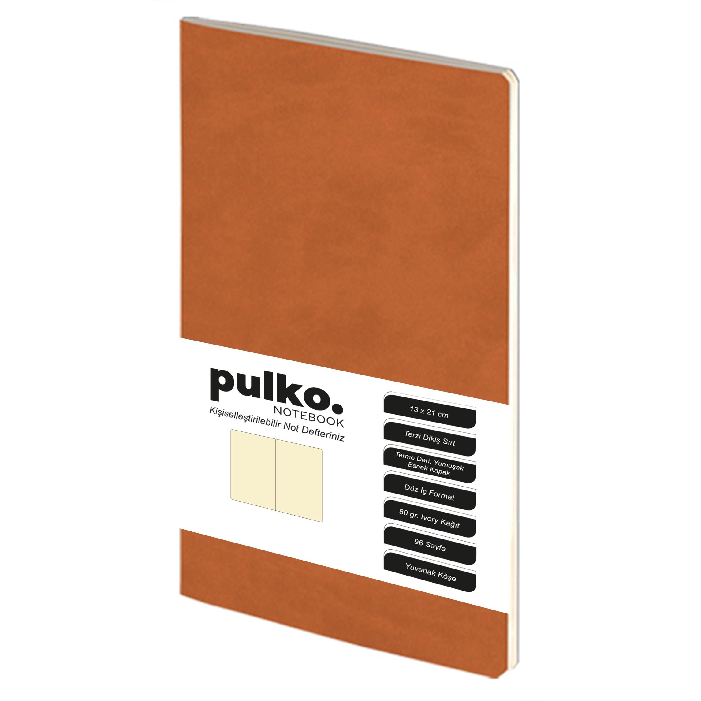 Pulko Terzi Dikiş 13x21 cm Çizgisiz 80 gr Ivory Defter Kahverengi