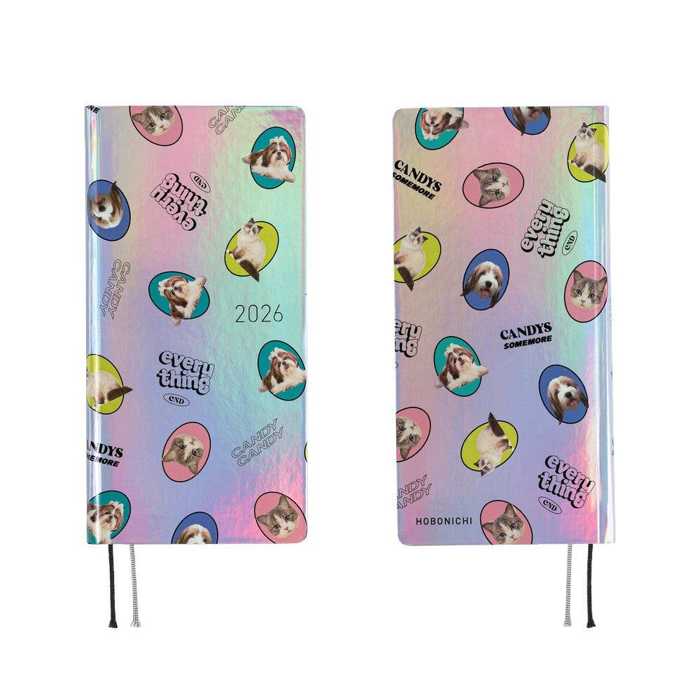 Hobonichi Techo Weeks - English - Candy Stripper: Random Dog & Cat (Aurora) - 2026 Jan Start