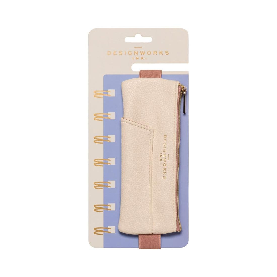 DesignWorks Ink Vegan Deri Defter Üstü Kalemlik - Cream & Taupe