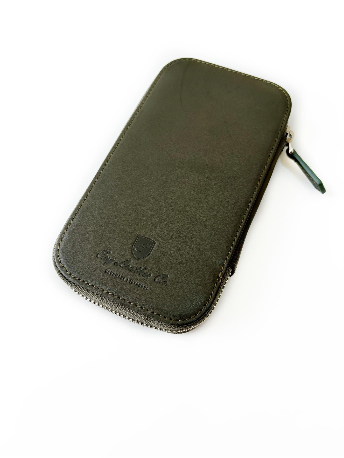 Eng Leather Natural Olive 3'lü Deri Kalem Kılıfı 