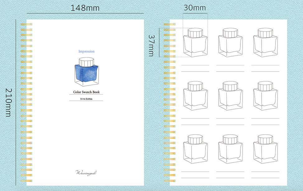 Wearingeul Ink Color Swatch Notebook A5 (Impression)  - Mürekkep Deneme Defteri A5 Boyut