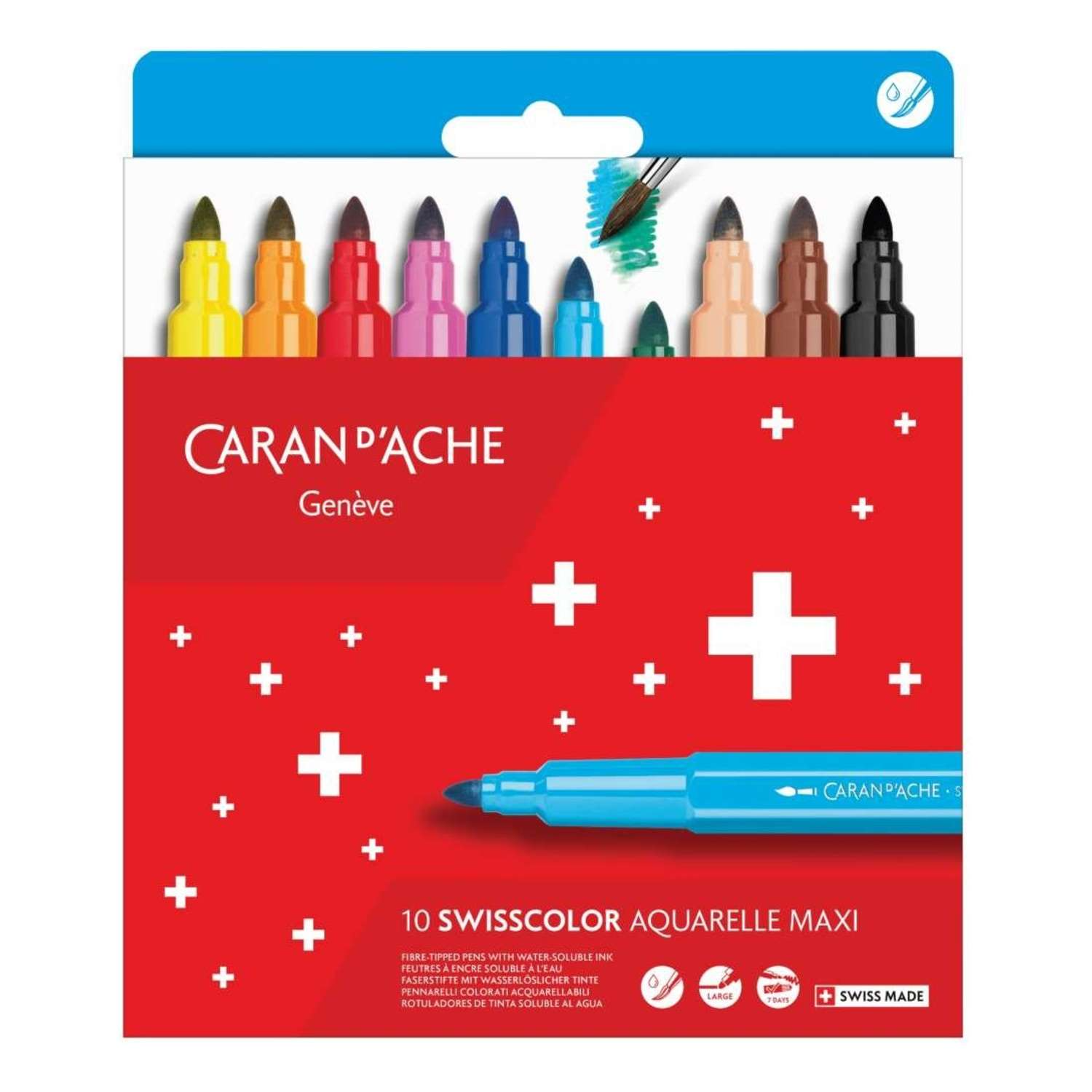 Caran d'Ache Swisscolor 10'lu Fiber Uçlu Kalem Seti  195-410