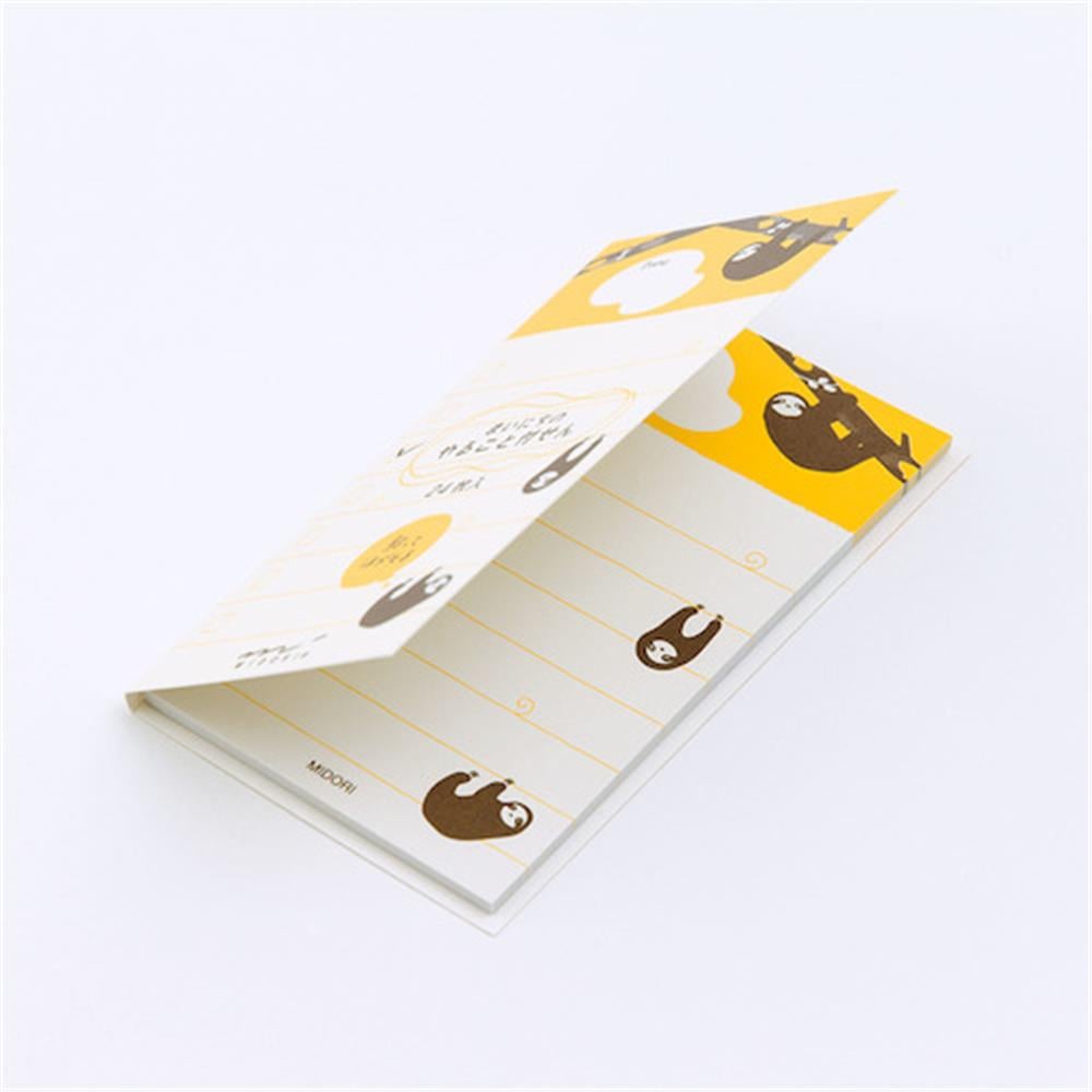 Midori  sticky note things to do  tree sloth pattern
