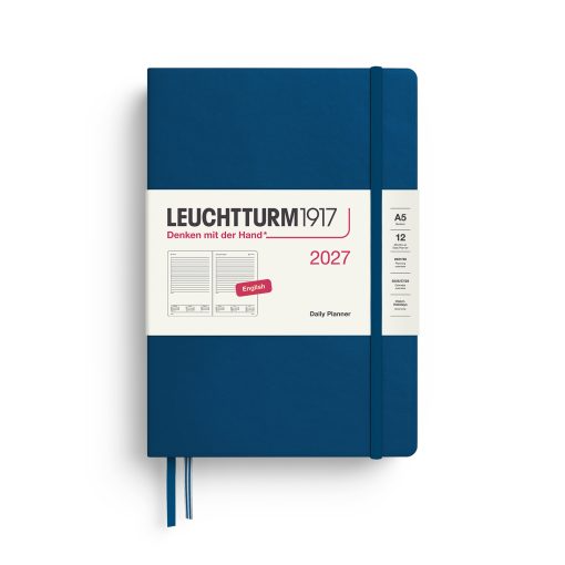 Leuchtturm1917 Planner 2027 - 12M Günlük Planner Medium A5 2027 İngilizce Indigo 400330