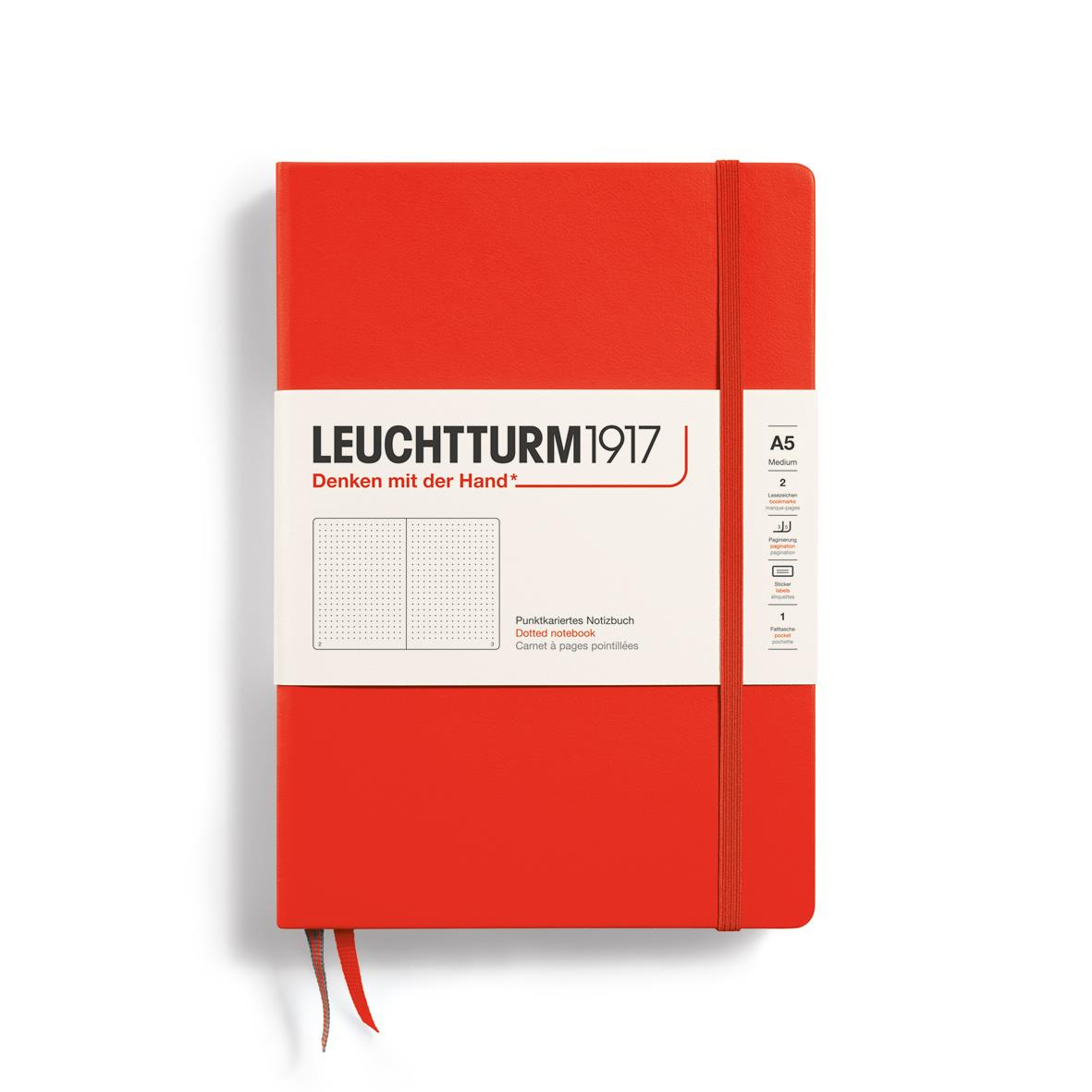 Leuchttrum 1917 Medium(A5) Sert Kapak, 251 Numaralandırılmış Noktalı Sayfa Defter Lobster 369784