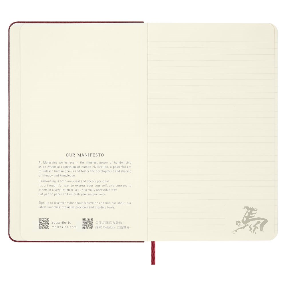 Moleskine Year of the Horse Vegea Fire Red Gift Box Sert Kapak 13x21 Çizgili Defter