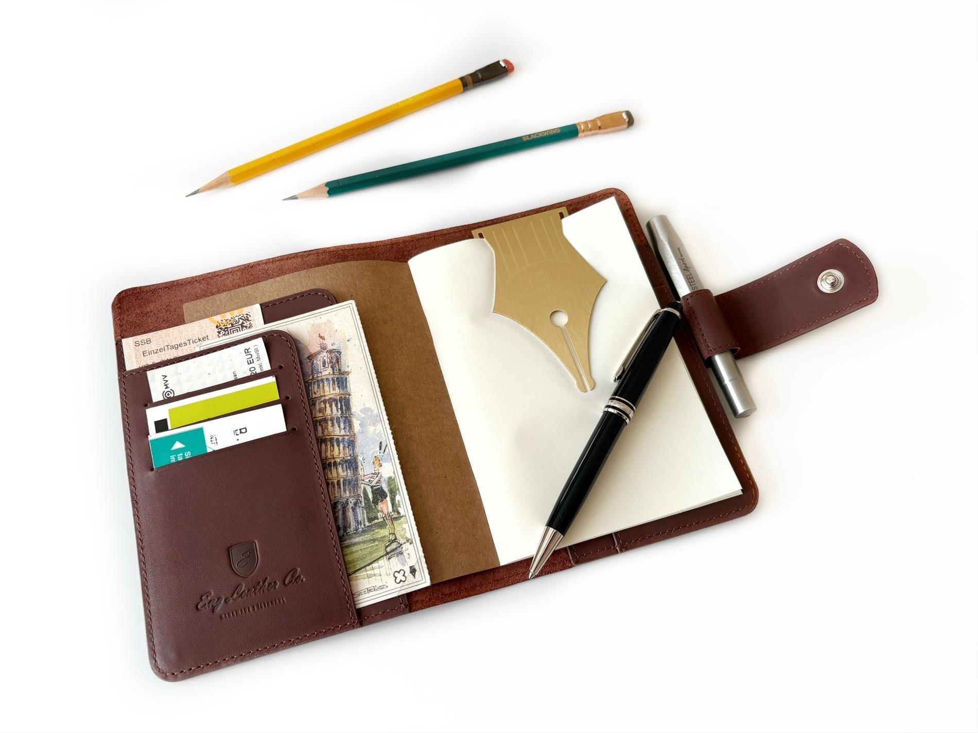 Eng Leather A6 Ebatlı Deri Defter Kılıfı ve Organizer - Bordeaux