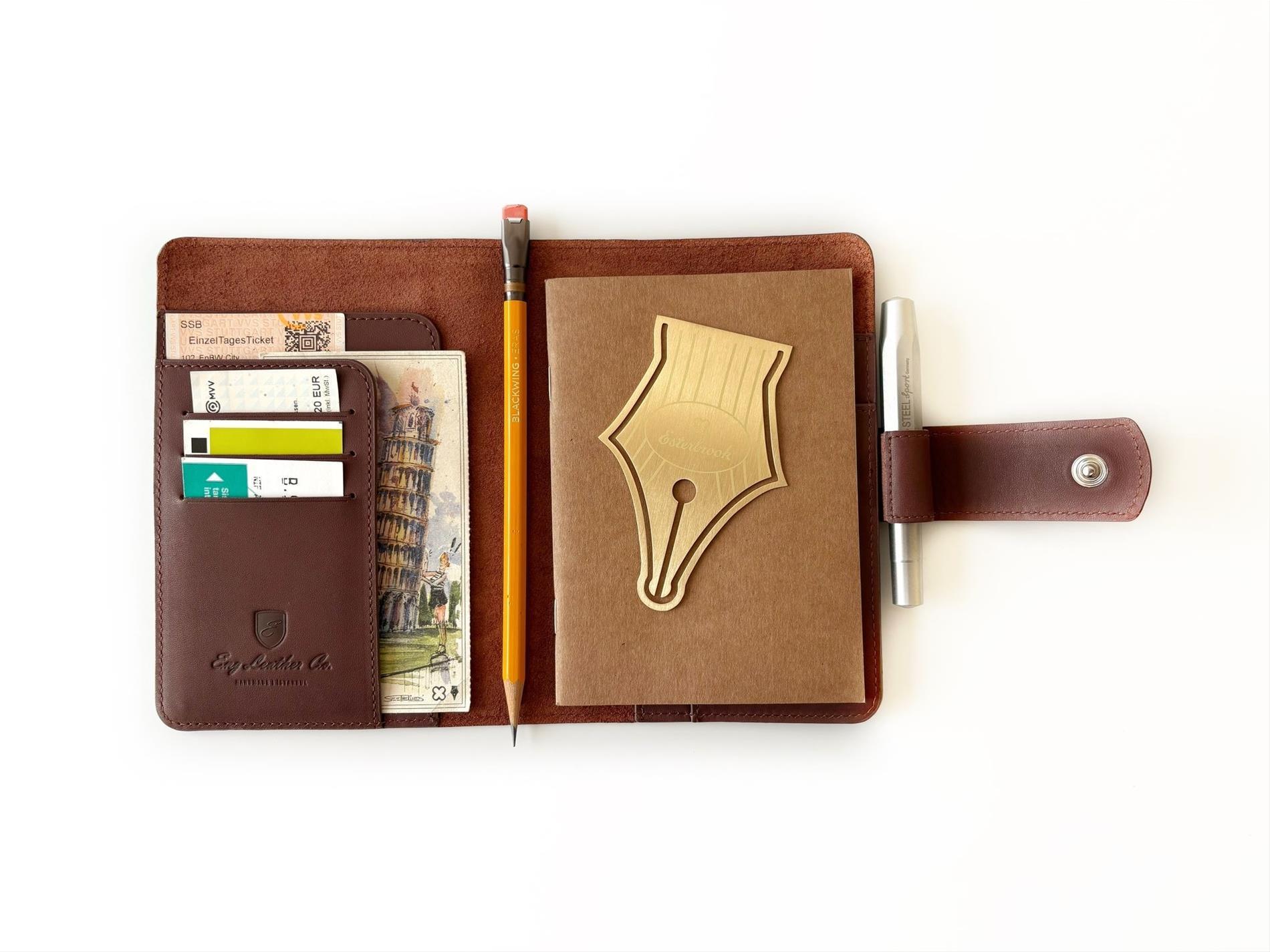 Eng Leather A6 Ebatlı Deri Defter Kılıfı ve Organizer - Bordeaux